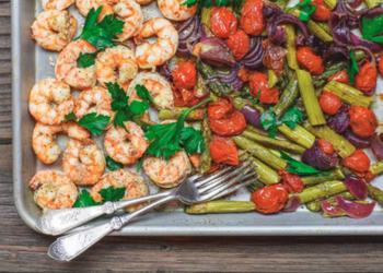 Mediterranean Pan Baked Prawns and Veggies