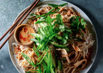 Thai chicken with cucumber noodles